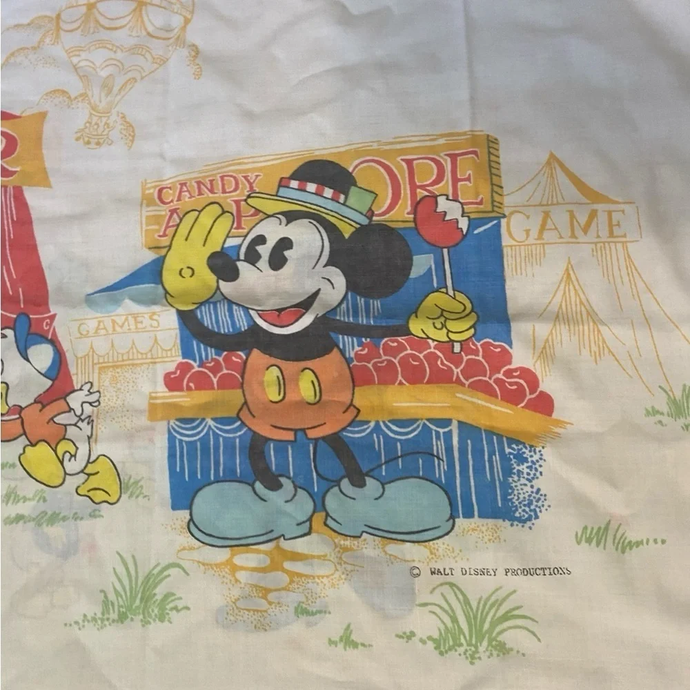 Walt Disney Productions Vintage Mickey And Gang Fair Standard Pillow Case